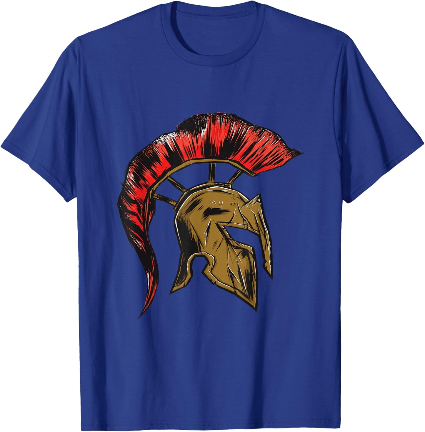 Spartan Gladiators Helmet Greece Warrior Sparta T-Shirt - T-Shirt | Royal