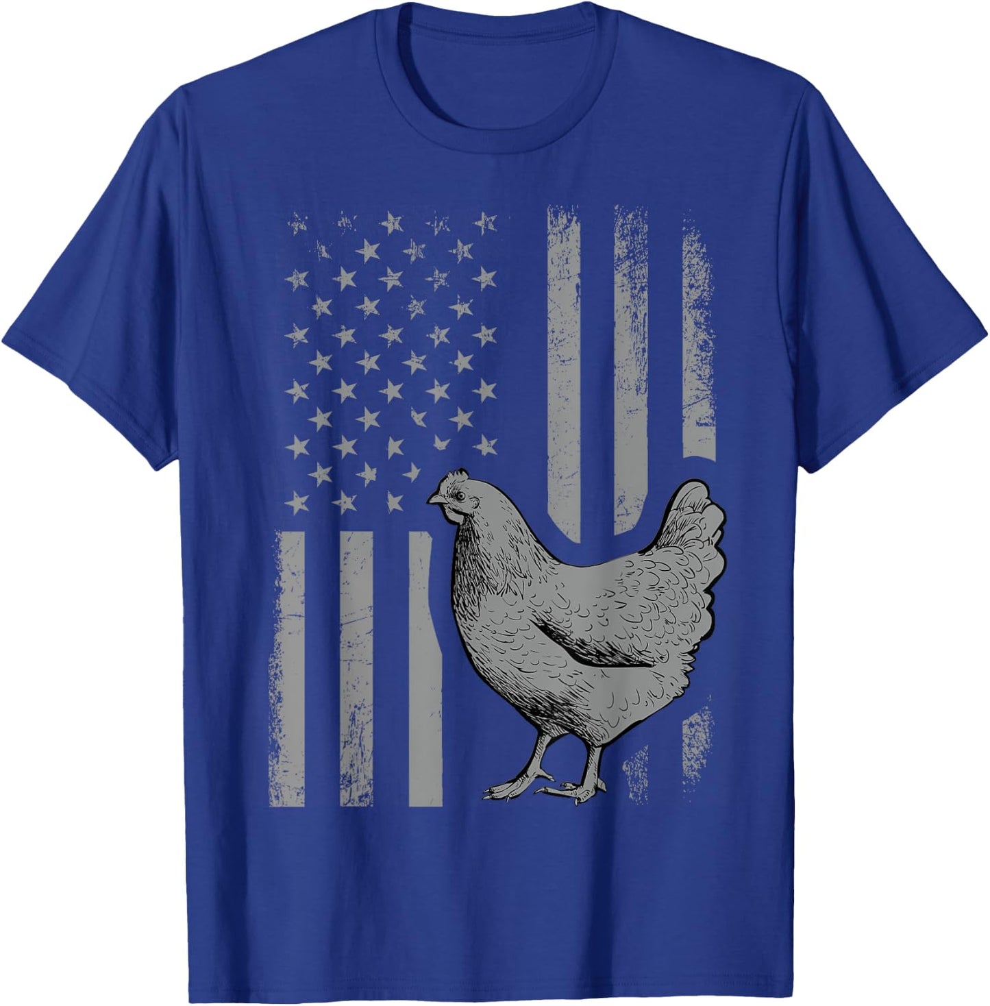 American Flag Chicken Lover Gift Patriotic Flag Gift Men T-Shirt - T-Shirt | Royal