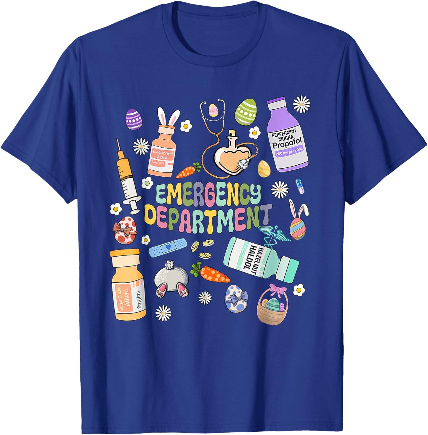 ER Easter Nurse Crew Easter Day Emergency Room Nurses Bunny T-Shirt - T-Shirt | Royal