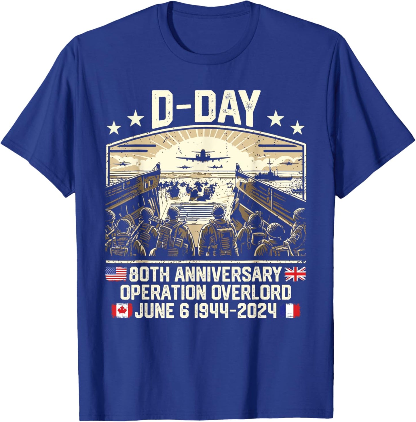 Operation Overlord 1944 D-Day 2024 80th Anniversary Normandy T-Shirt - T-Shirt | Royal