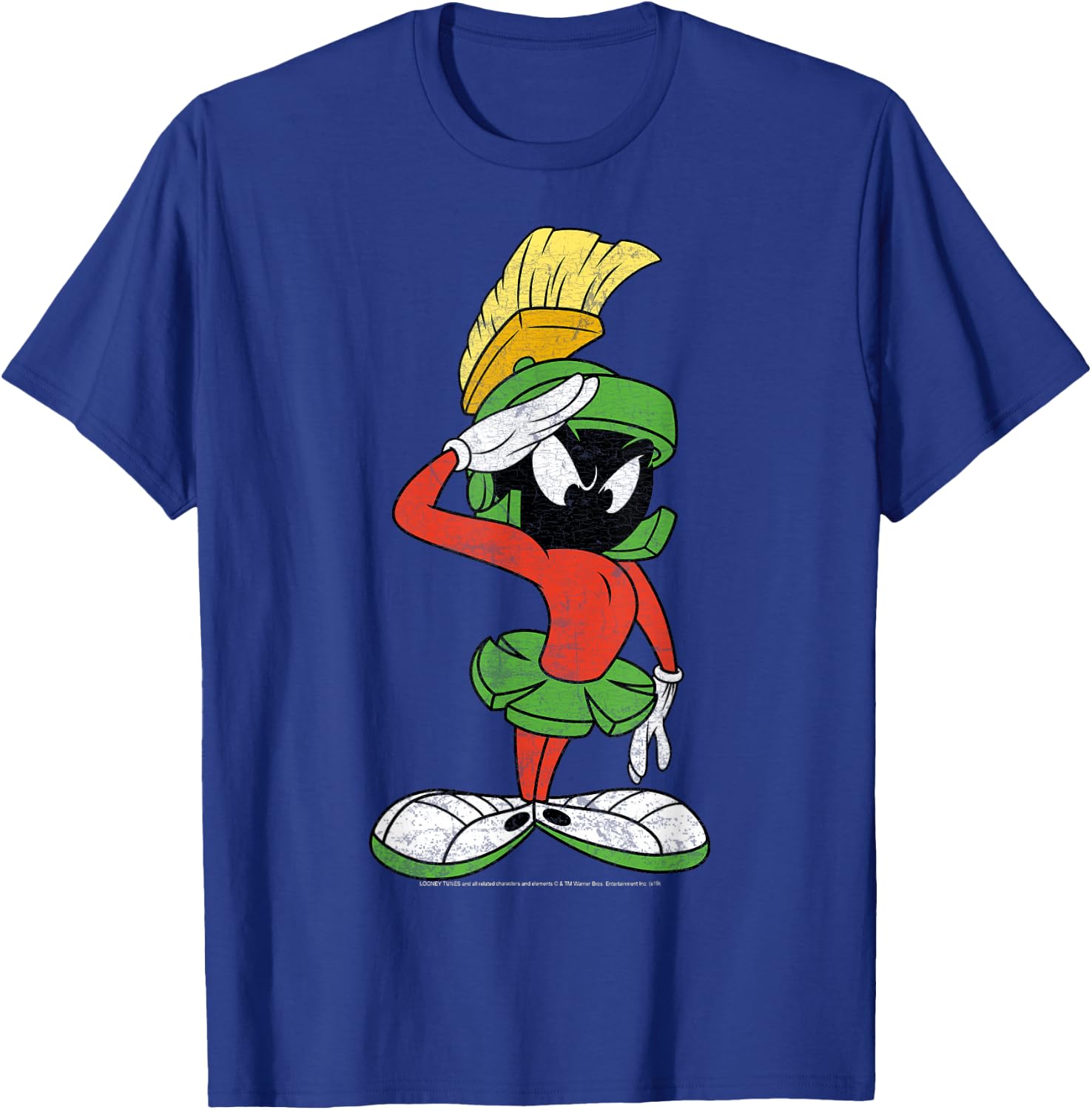 Looney Tunes Marvin The Martian Salute Portrait T-Shirt - T-Shirt | Royal