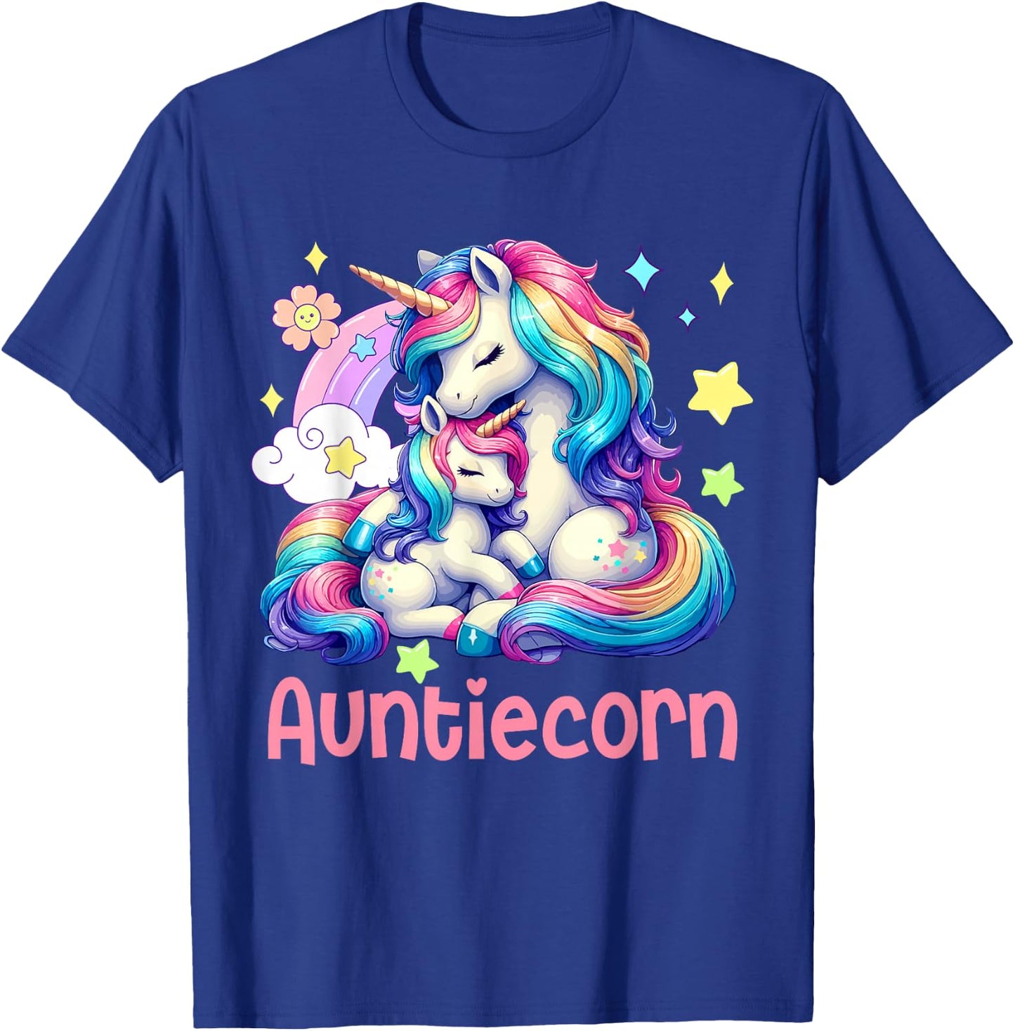 Auntiecorn Mother's Day Auntie Costume Unicorns Lover Family T-Shirt - T-Shirt | Royal