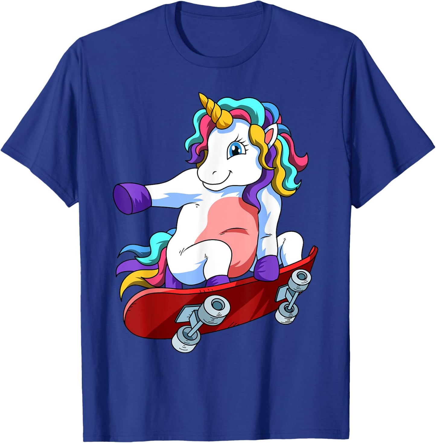 Skateboard Unicorn Lover Skateboarder Skateboarding Skate T-Shirt - T-Shirt | Royal