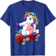 Skateboard Unicorn Lover Skateboarder Skateboarding Skate T-Shirt - T-Shirt | Royal