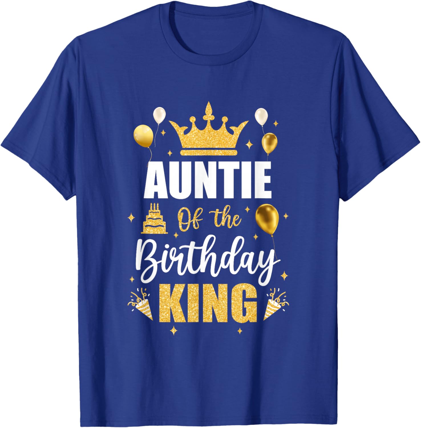 Auntie Of The Birthday King Boys Men Bday Party T-Shirt - T-Shirt | Royal