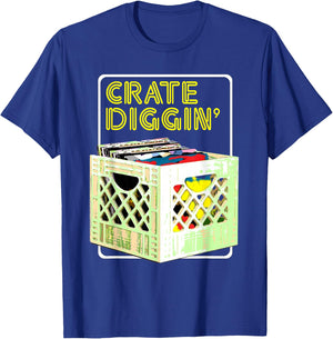 Old School DJ Hip Hop Retro Vinyl Collector Vintage Graphic T-Shirt - T-Shirt | Royal