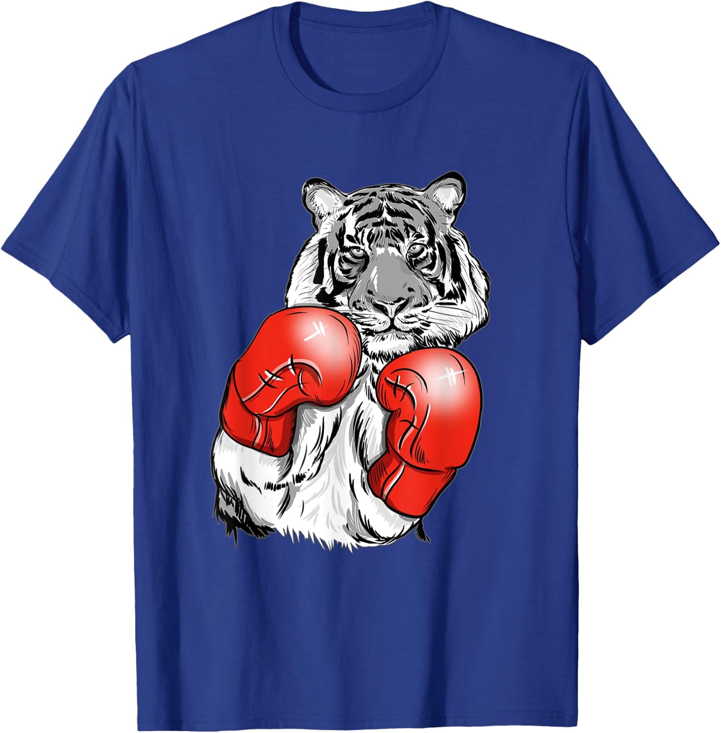Funny Boxing Tiger With Red Gloves Kids Adults T-Shirt - T-Shirt | Royal