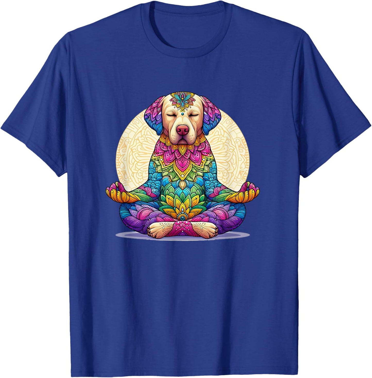 Labrador Retriever Dog Meditating with Mandala T-Shirt - T-Shirt | Royal