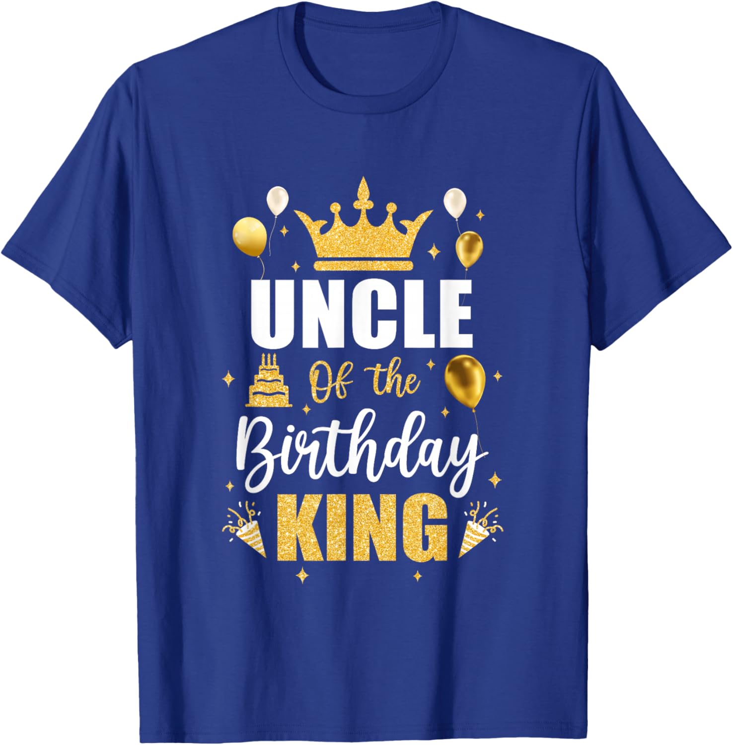 Uncle Of The Birthday King Boys Men Bday Party T-Shirt - T-Shirt | Royal