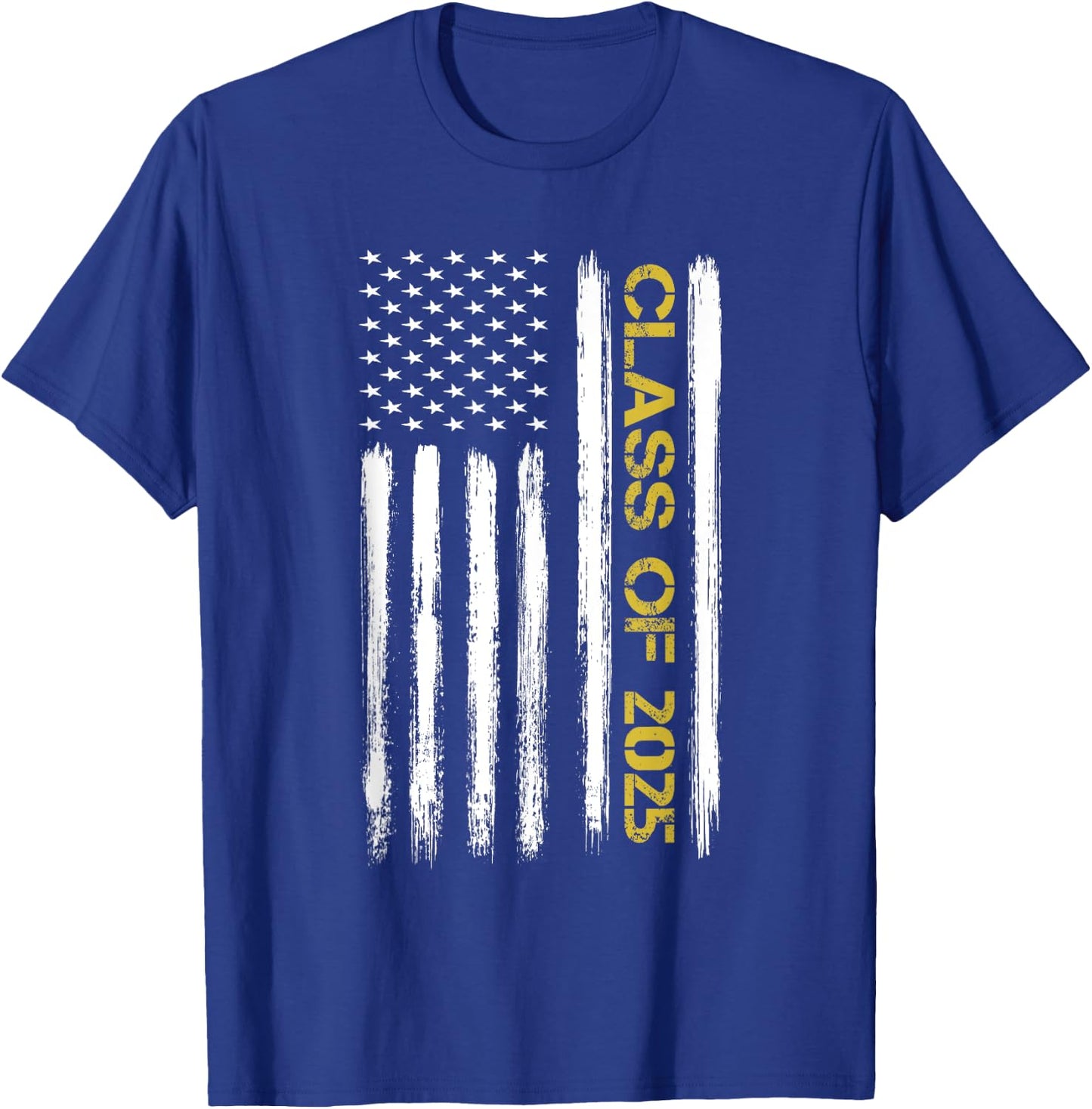 Class of 2025 Senior Patriotic American Flag Graduation Gift T-Shirt - T-Shirt | Royal