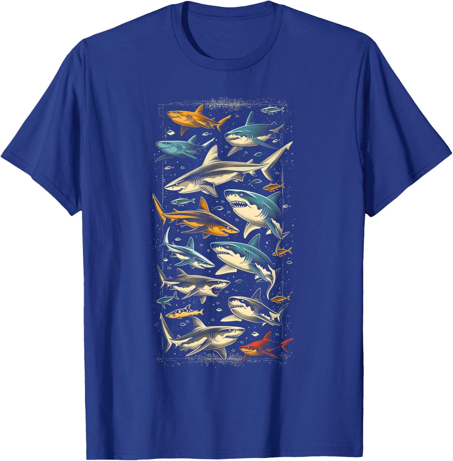 Vintage Shark Silhouette Hammerhead Shark Tiger Shark Heart , Small, Black T-Shirt - T-Shirt | Royal