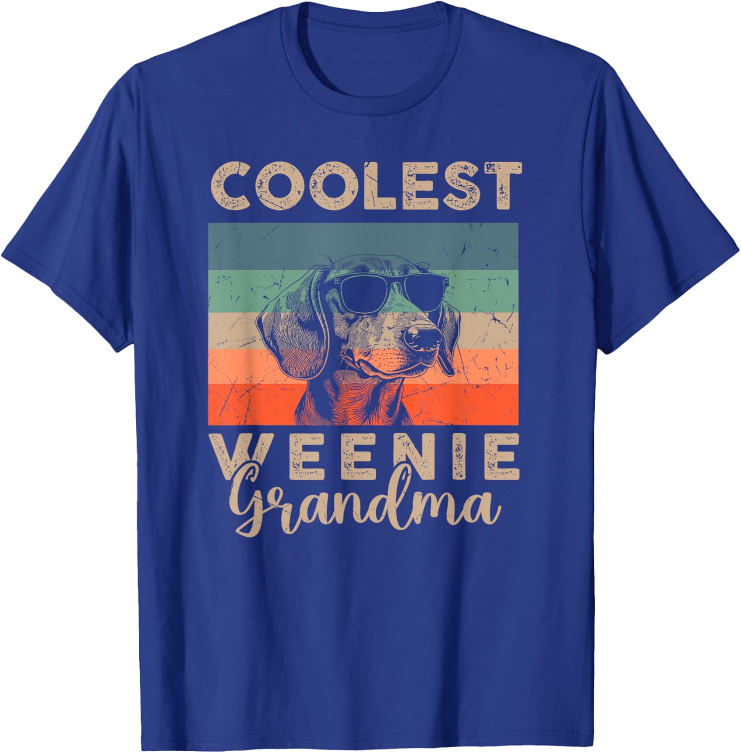 Vintage Weenie Coolest Grandma Gifts Funny Dog Pet T-Shirt - T-Shirt | Royal