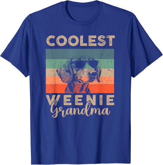 Vintage Weenie Coolest Grandma Gifts Funny Dog Pet T-Shirt - T-Shirt | Royal