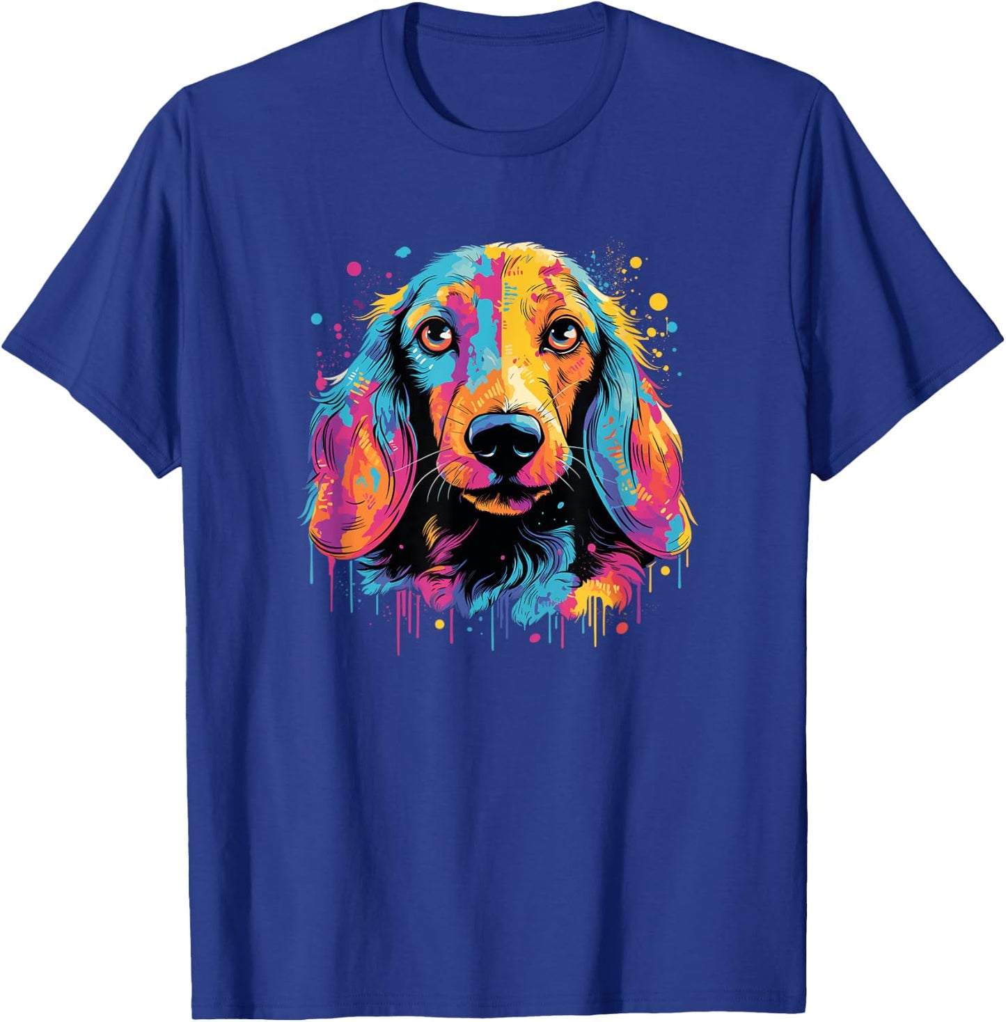 Arthog Dachshund Dog Art Design - Black, Small, Short Sleeve, Classic Fit, Pull On, Machine Wash T-Shirt - T-Shirt | Royal