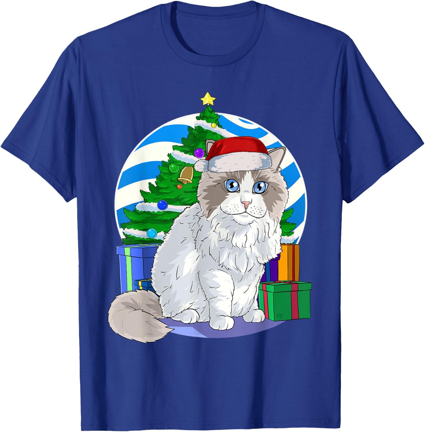 Ragdoll Cat Santa Christmas Tree Decor T-Shirt - T-Shirt | Royal
