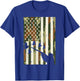Camo US Flag Quail Pheasant Hunting Upland Hunt Patriotic T-Shirt - T-Shirt | Royal