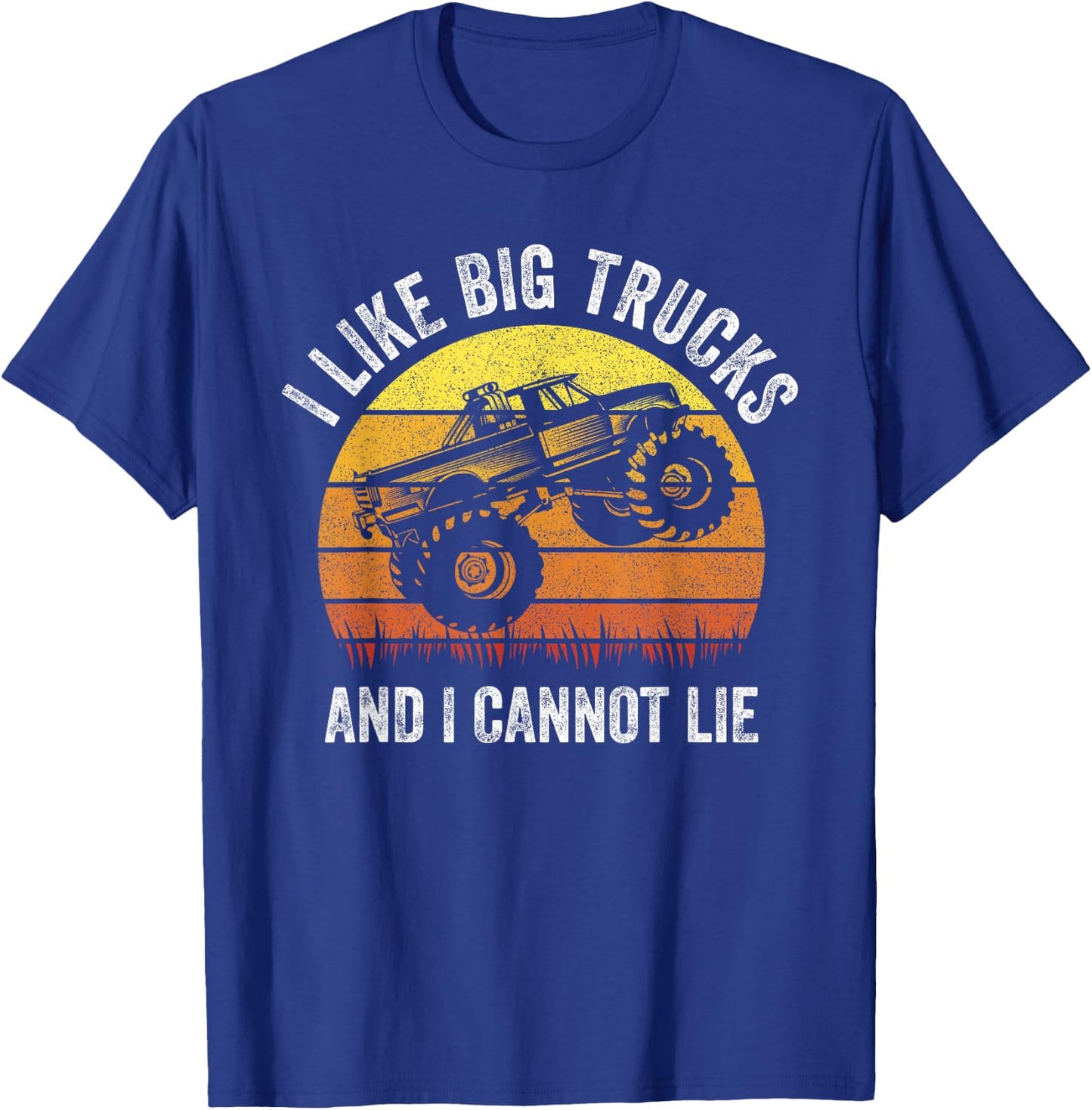 Retro I Like Big Trucks And I Cannot Lie Monstertruck Engine T-Shirt - T-Shirt | Royal