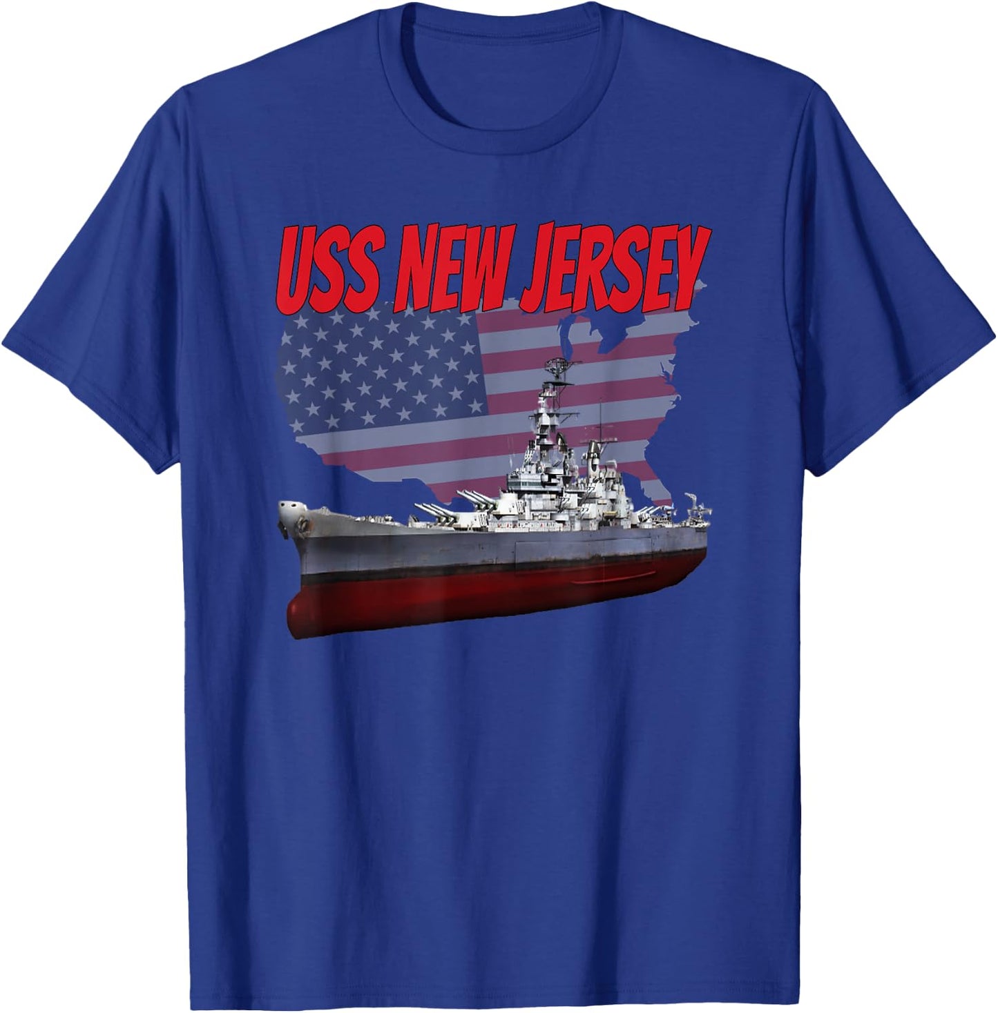 WW2 Battleship USS New Jersey BB-62 World War 2 Ship Boys T-Shirt - T-Shirt | Royal