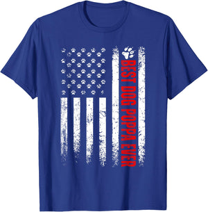 Best Dog Poppa Ever American Flag Family Father's Day T-Shirt - T-Shirt | Royal