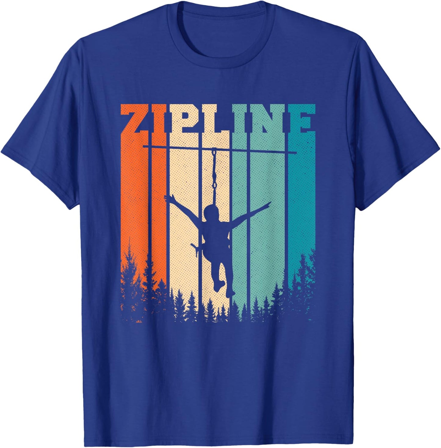 Zip Line Zipline Adventure Vintage Ziplining Ziplines T-Shirt - T-Shirt | Royal