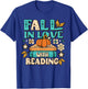 Fall In Love With Reading Book Autumn Pumpkins And Teachers Women Kids T-Shirt - T-Shirt | Royal