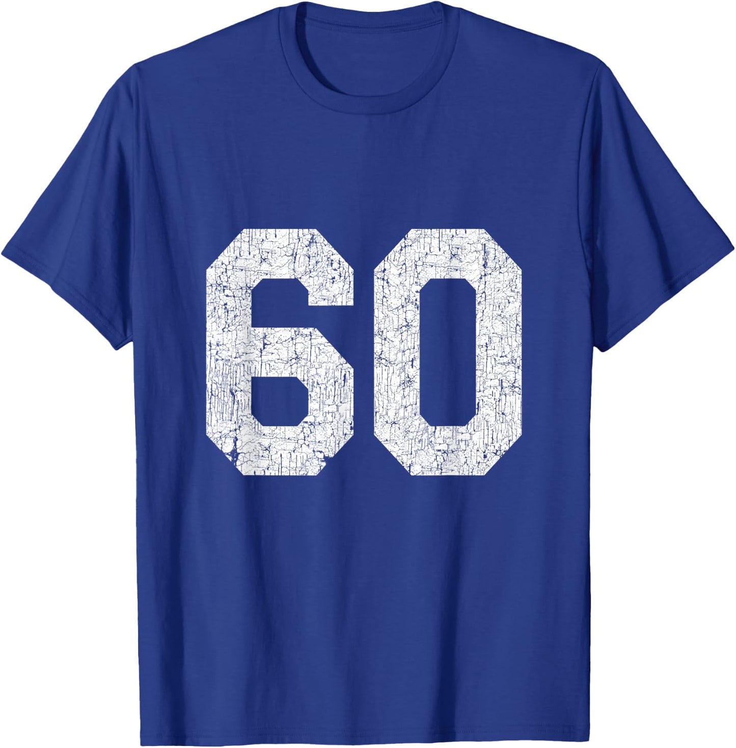 #60 Jersey Uniform Varsity Sports Number, 60th Birthday T-Shirt - T-Shirt | Royal