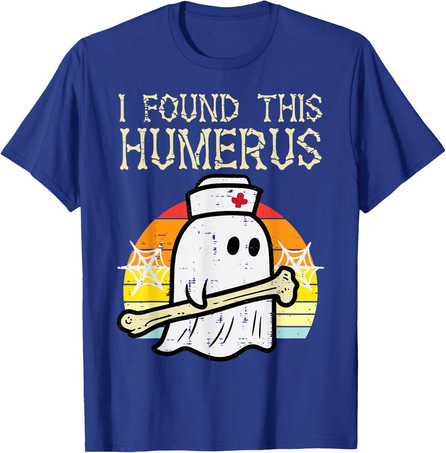 Halloween Nurse Found This Humerus Scrub Top Costume Women T-Shirt - T-Shirt | Royal