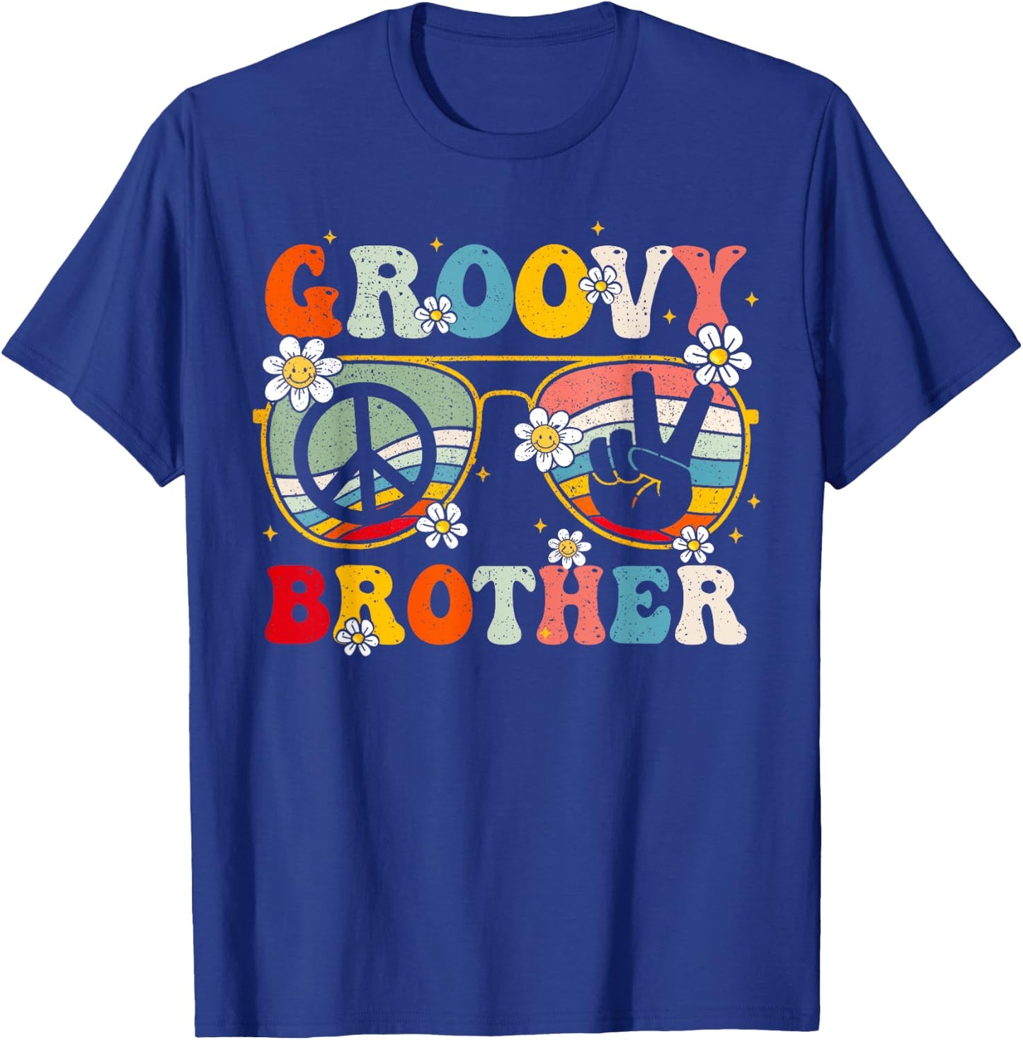 Groovy Brother Retro Matching Family Colorful 60s 70s Bro T-Shirt - T-Shirt | Royal