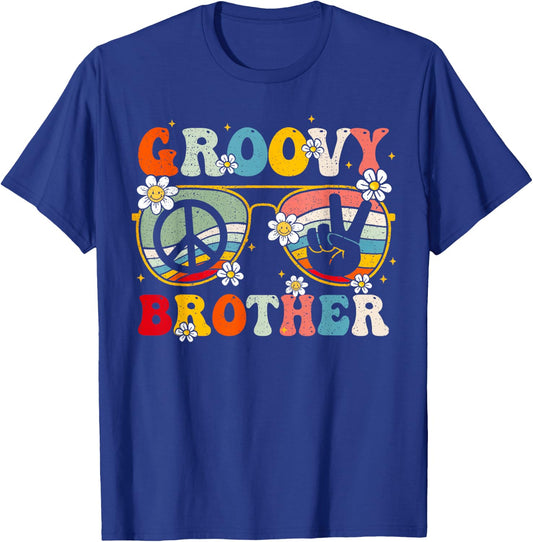 Groovy Brother Retro Matching Family Colorful 60s 70s Bro T-Shirt - T-Shirt | Royal