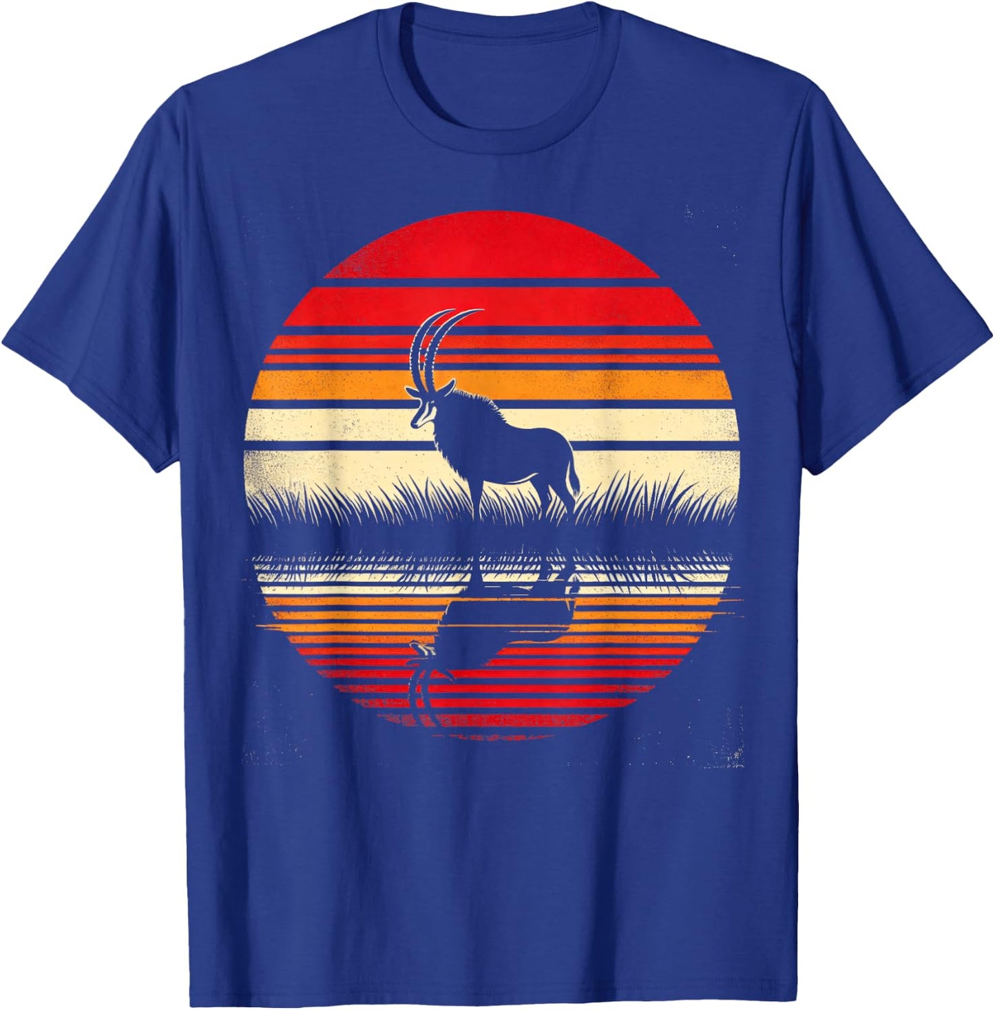 Sable Antelope Sunset Retro Style Safari Vintage 70s T-Shirt - T-Shirt | Royal