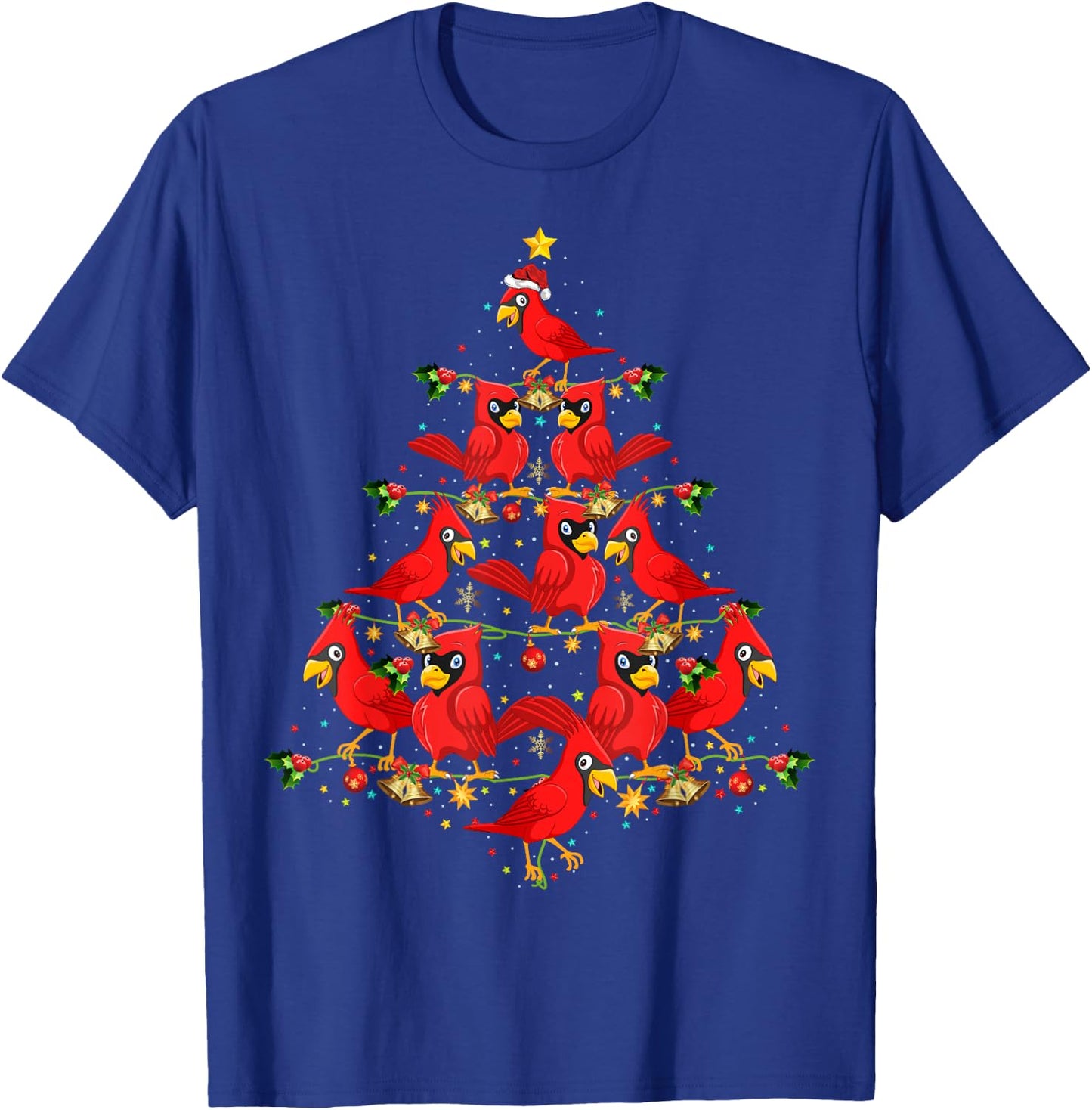 Cardinal Birds Christmas Tree Gift Funny Christmas Cardinal T-Shirt - T-Shirt | Royal