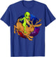 Alien Riding Jackalope Save Cryptid Hare Jackrabbit Camping T-Shirt - T-Shirt | Royal