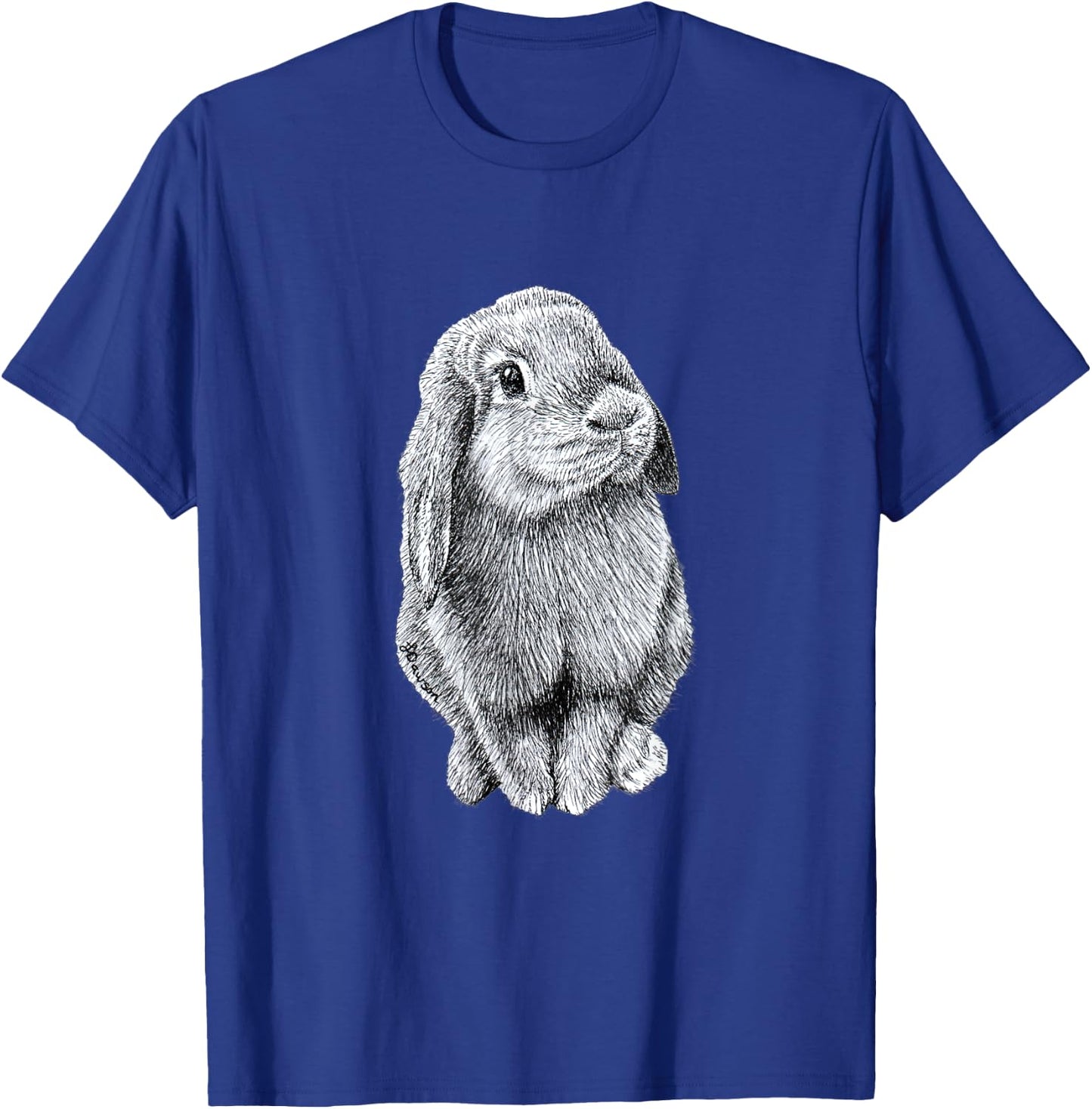 Cute Lop Eared Bunny Rabbit T-Shirt - T-Shirt | Royal