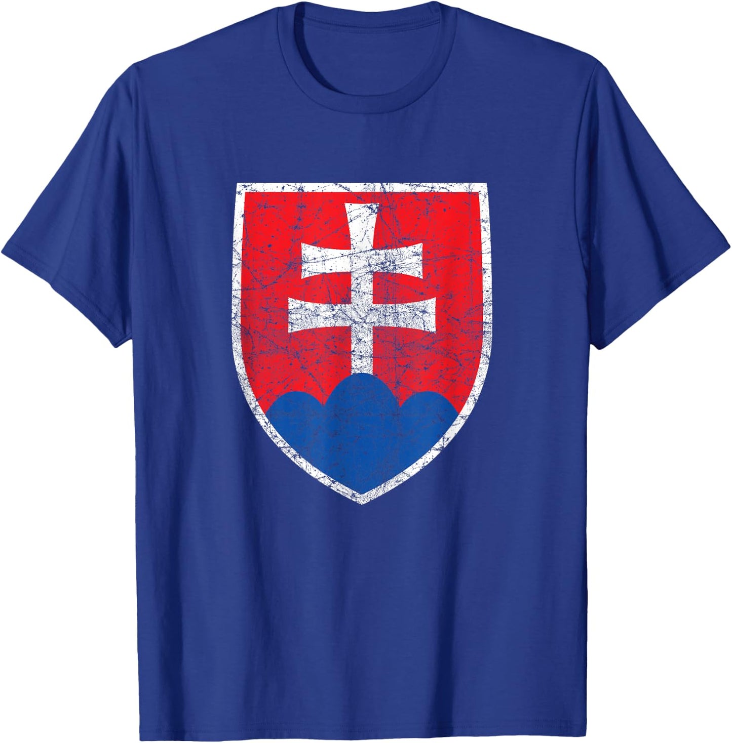 Vintage Slovakian Flag Crest Retro Slovakia Travel Souvenir T-Shirt - T-Shirt | Royal