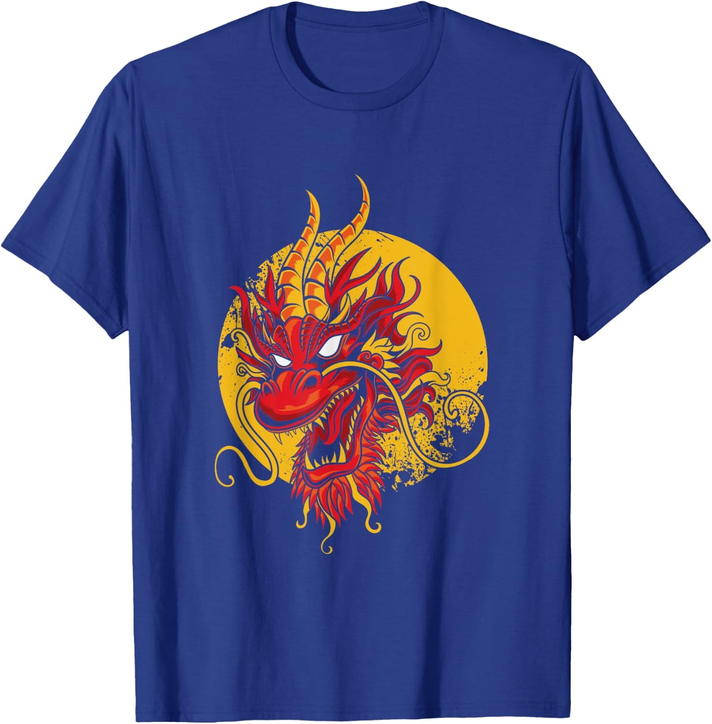 Angry Dragon Head Mythical Creature Sci Fi Science Fiction T-Shirt - T-Shirt | Royal