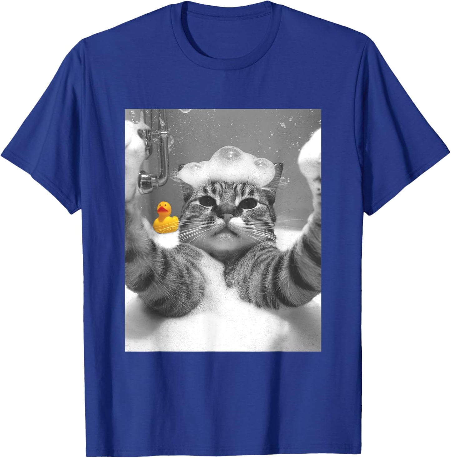 Cat Selfie in Bathtub Women Girls Kids T-Shirt - T-Shirt | Royal