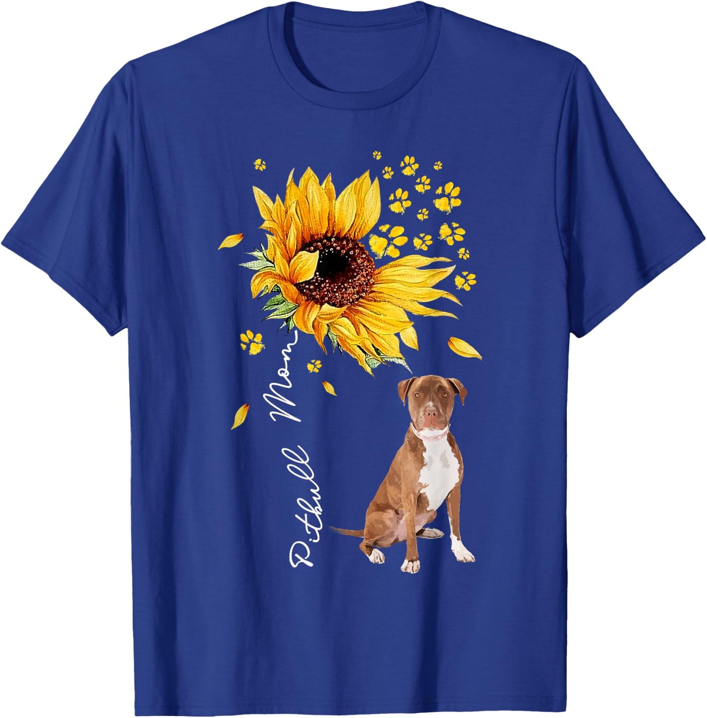 Sunflower Pitbull Mom Dog Lover Gifts T-Shirt - T-Shirt | Royal