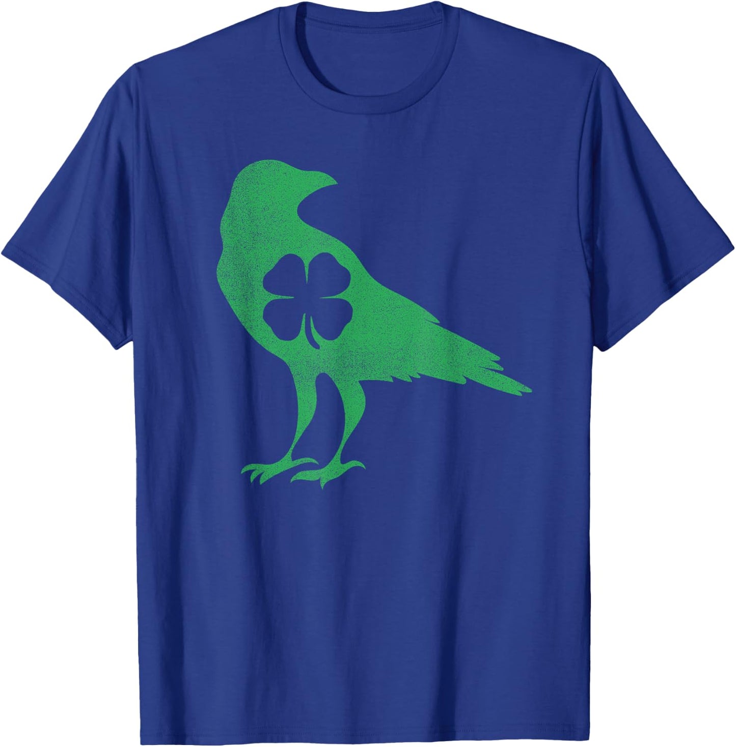 Raven Crow Bird Shamrock St. Patrick's Day Saint Paddy's T-Shirt - T-Shirt | Royal