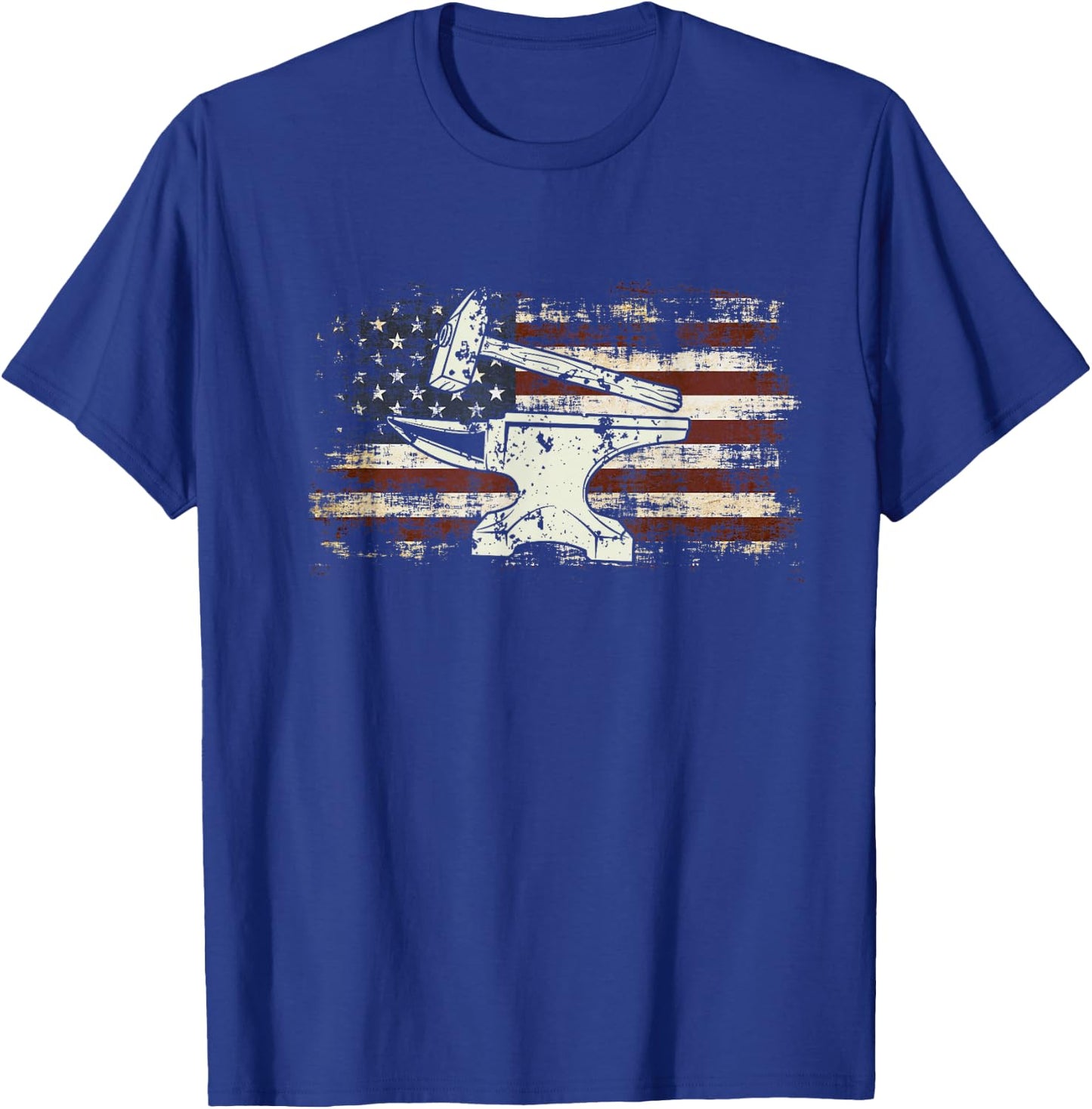 Schmiedegeschenke Patriotic American Flag Forging T-Shirt - T-Shirt | Royal