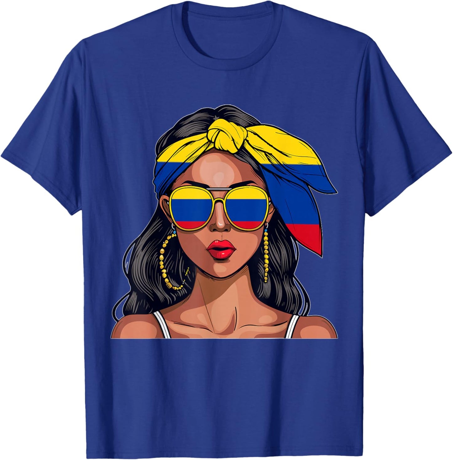 Colombianas Souvenirs Products Woman Flag Uniform Colombia T-Shirt - T-Shirt | Royal