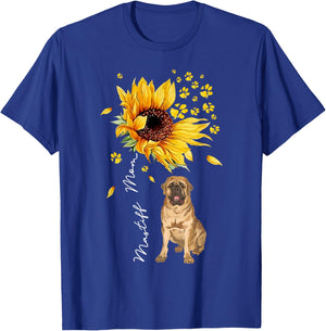 Sunflower Mastiff Mom Dog Lover Mother's Day T-Shirt - T-Shirt | Royal