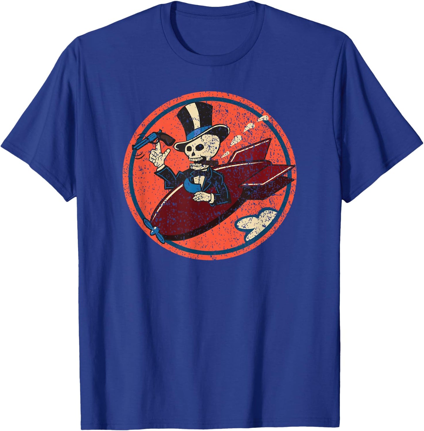 World War I 85 Bomb Squadron Pilot Training Skeleton T-Shirt - T-Shirt | Royal