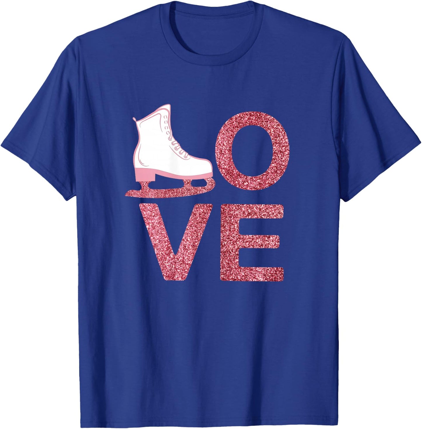 Pink Love Figure Skating Dress Ice Skating Shoes T-Shirt - T-Shirt | Royal