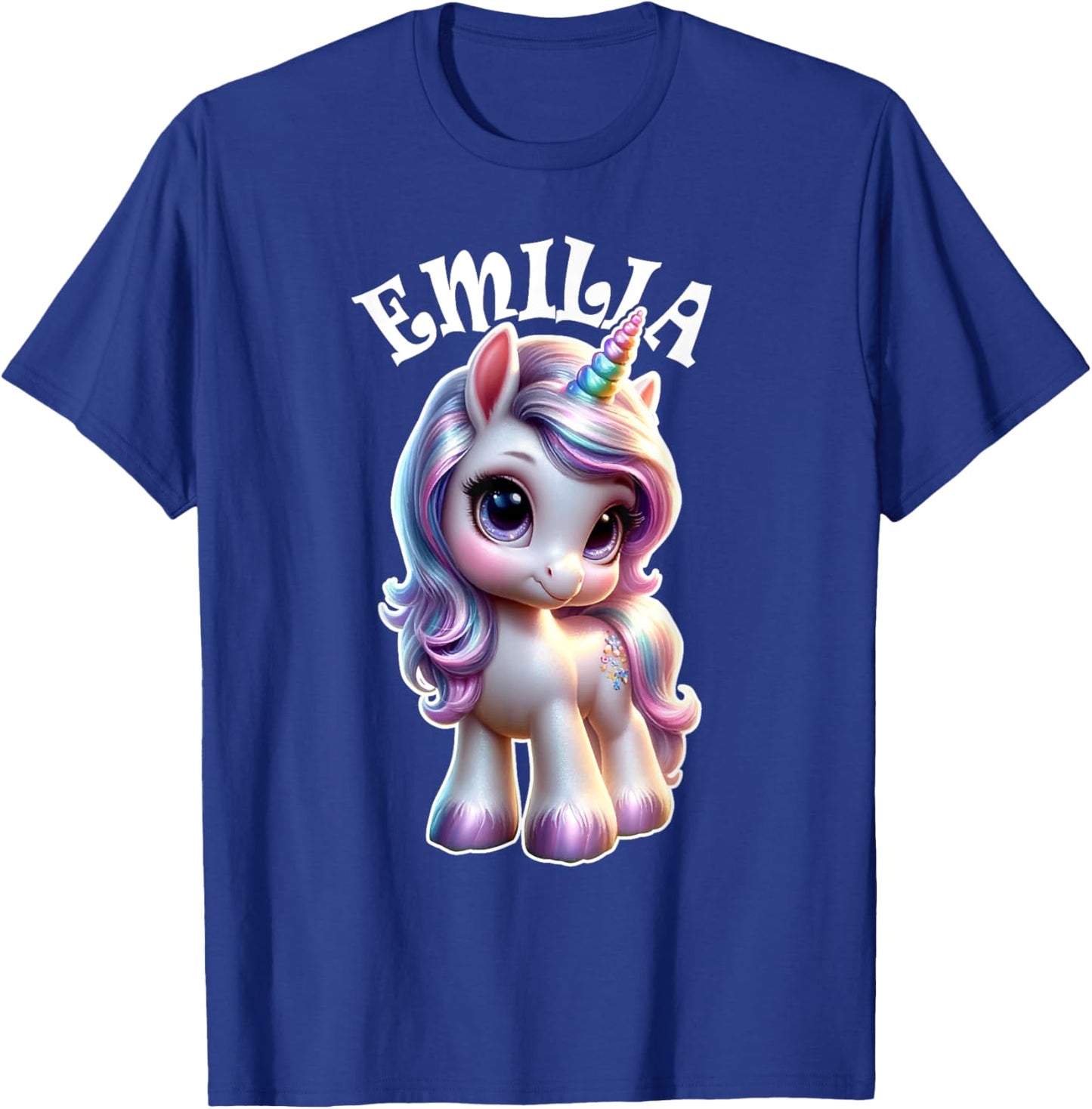 Emilia Cute Unicorn Design for Girls Name Emilia T-Shirt - T-Shirt | Royal