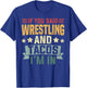 Vintage Funny Wrestling And Tacos Coach Men Boys T-Shirt - T-Shirt | Royal