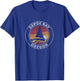 Depoe Bay Oregon Vintage Sailboat 70s Retro Sunset T-Shirt - T-Shirt | Royal