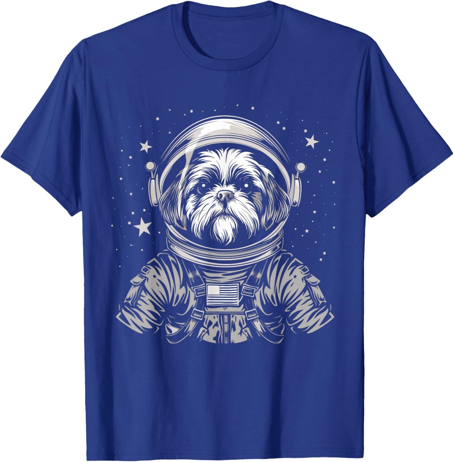 Shih Tzu Astronaut Funny Cute Dog Space Suit Men Women Girls Kids T-Shirt - T-Shirt | Royal