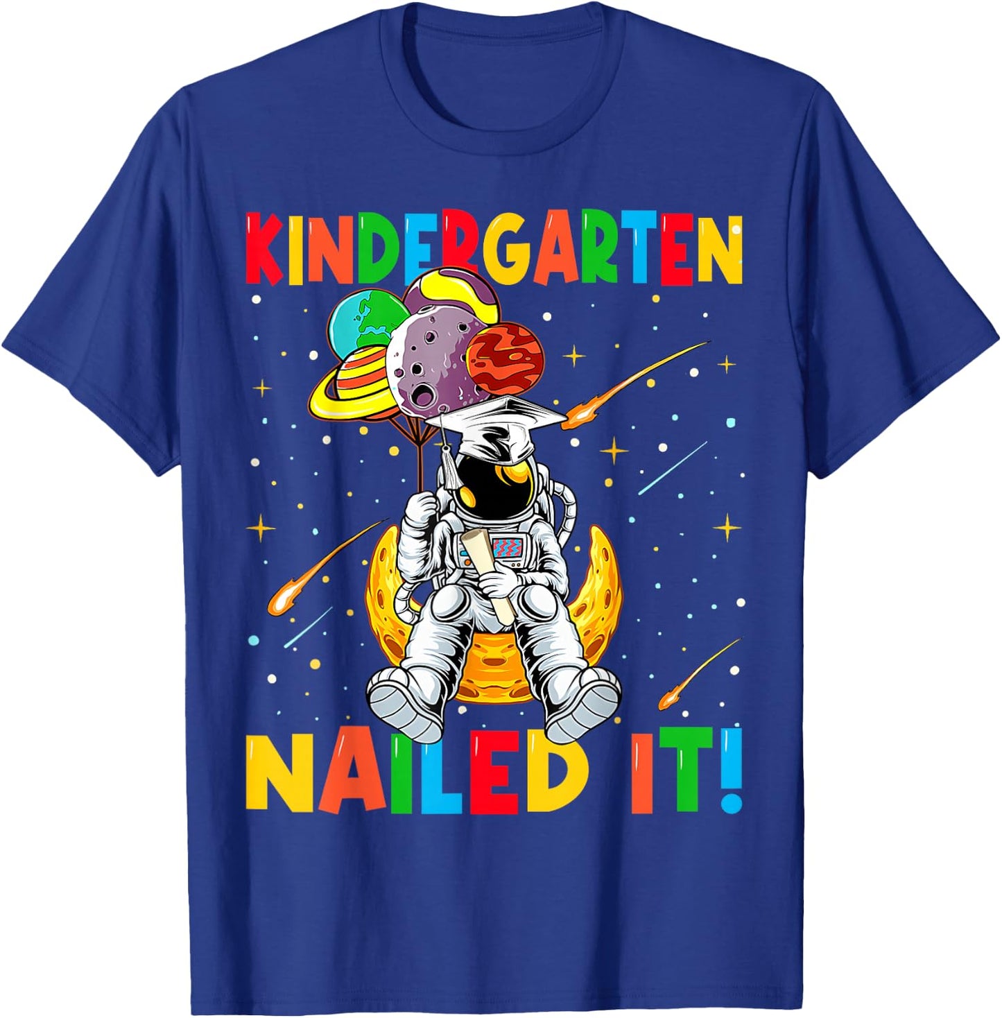 Astronaut Space Kindergarten Graduation Cap Gifts for Kids T-Shirt - T-Shirt | Royal