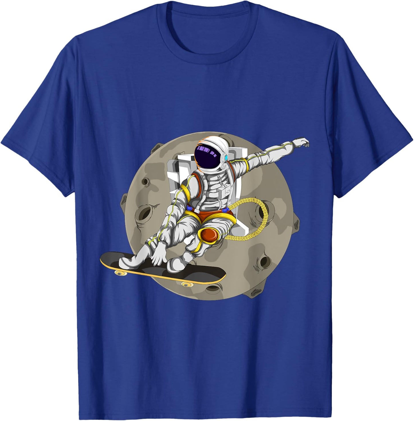 Planets Skateboard Men Boys Kids Astronaut T-Shirt - T-Shirt | Royal