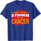 My God is Stronger Than Cancer Fight Cancer Chemo Survivor T-Shirt - T-Shirt | Royal